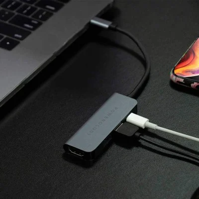Adapter 4 In 1 Usb-C Hub With Hdmi & Usb 3.0 Powerology