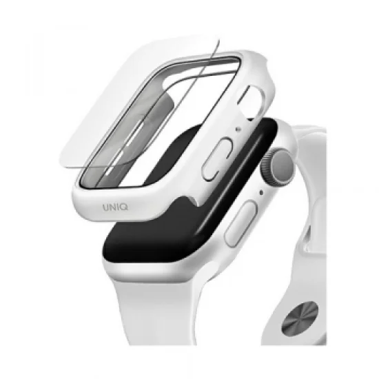 Uniq Nautic Case With IP68 Water Resistant Tempered Glass Screen Protection for Apple Watch 40mm -White