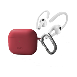 Uniq Nexo Active Hybrid Silicone Hang Case With Sports Ear Hooks for Airpods 3 - Coral