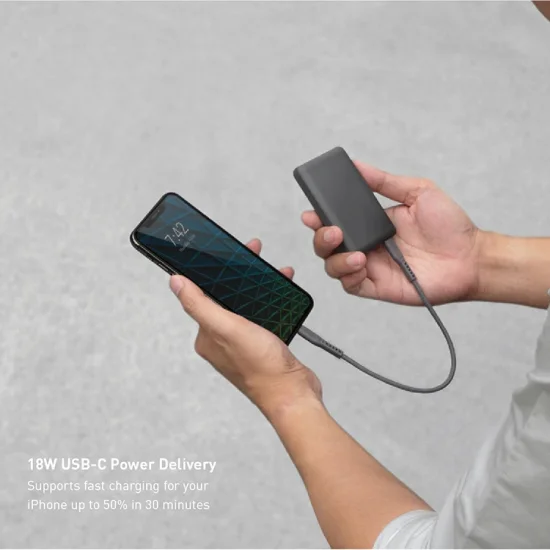 Uniq Fuele Mini USB-C PD Pocket Power Bank 8000mAH - Ash(Grey)