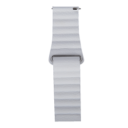 Coteetci Magnetic Universal Leather Back Loop Watch Band For Huawei/Samsung 46mm-22mm - White