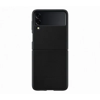Cover Samsung Z Flip 3 5G Leather With Ring - Black