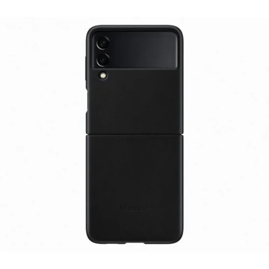 Cover Samsung Z Flip 3 5G Leather With Ring - Black