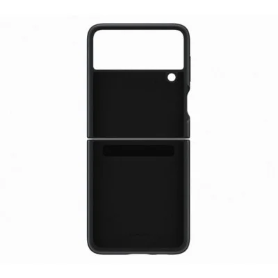 Cover Samsung Z Flip 3 5G Leather With Ring - Black
