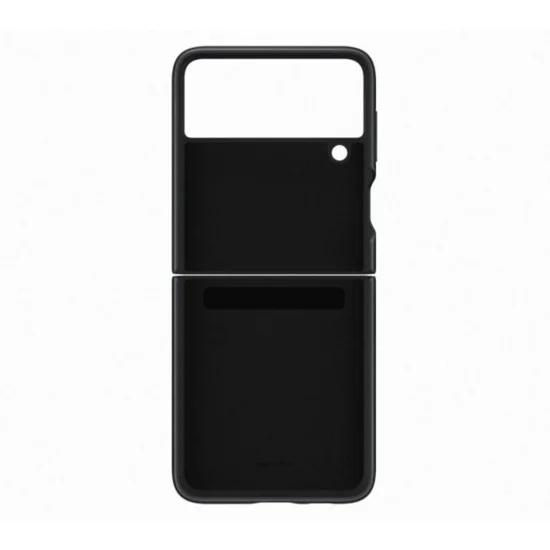 Cover Samsung Z Flip 3 5G Leather With Ring - Black