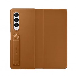 Galaxy Z Fold3 Leather Flip Cover-Brown