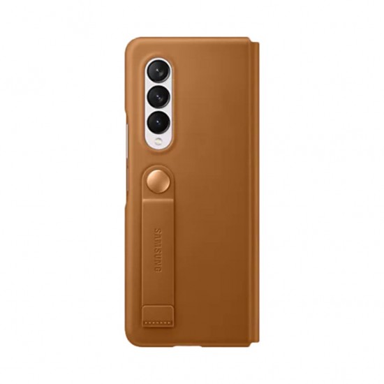 Galaxy Z Fold3 Leather Flip Cover-Brown