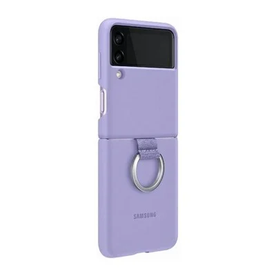 Cover Samsung Z Flip 3 Leather With Ring - Lavender