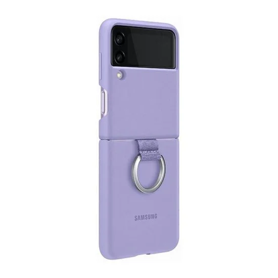 Cover Samsung Z Flip 3 Leather With Ring - Lavender