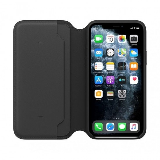 Apple iPhone 11 Pro Max Leather Folio Case - Black
