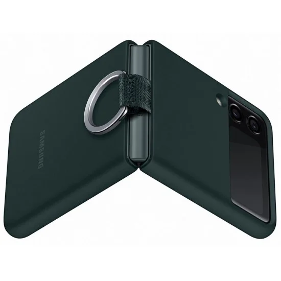 Cover Samsung Z Flip 3 Silicone With Ring - Green