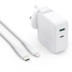 RAVPower 36W UK Wall Charger + Lighting Cable - White