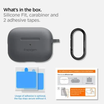 Spigen Cover SPIGEN SILICONE FIT AIRPODS PRO - CHARCOAL