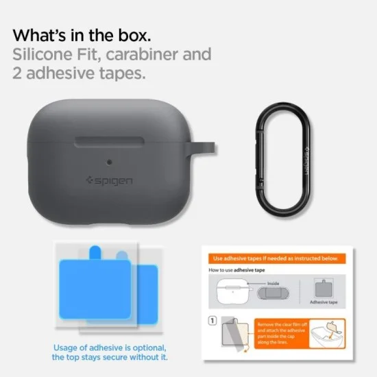 Spigen Cover SPIGEN SILICONE FIT AIRPODS PRO - CHARCOAL