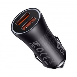 Baseus Golden Contactor Max fast car charger 2x USB 60 W Quick Charge dark gray