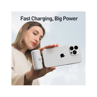 Iwalk Linkme Pro Fast Charge 4800 Mah Pocket Battery With Battery Display For Iphone - White