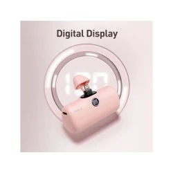 Iwalk Linkme Pro Fast Charge 4800 Mah Pocket Battery With Battery Display For Iphone - Pink