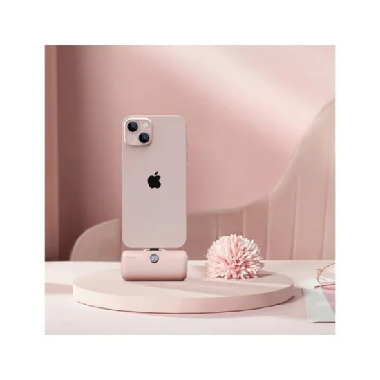 Iwalk Linkme Pro Fast Charge 4800 Mah Pocket Battery With Battery Display For Iphone - Pink