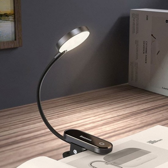 Baseus Comfort Reading Mini Clip LED Lamp – Dark Gray