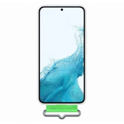 Cover Samsung S22 Rainbow Silicone With Strap - White