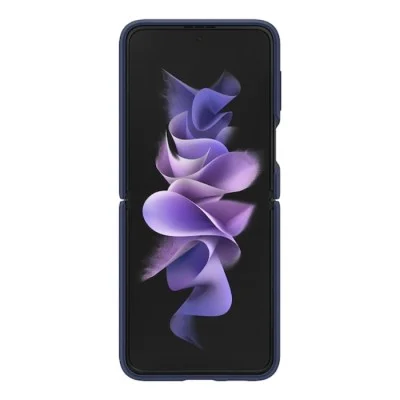 Cover Samsung Z Flip 3 5G Silicone With Ring - Dark Blue