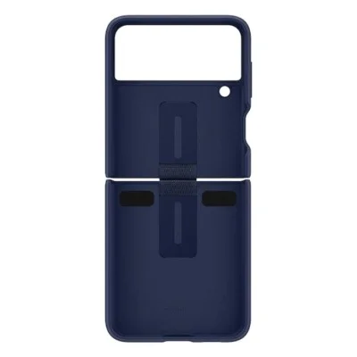 Cover Samsung Z Flip 3 5G Silicone With Ring - Dark Blue