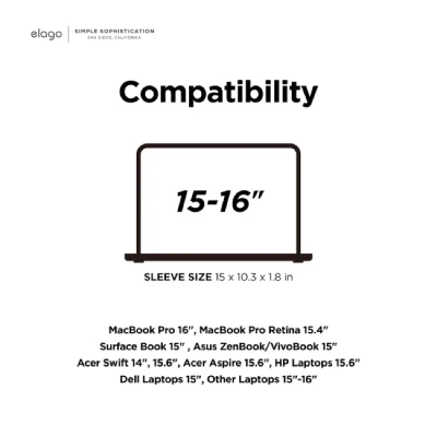Elago Laptop 15" - 16" Pocket Sleeve - Dark grey