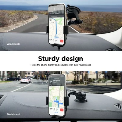 Elago Wireless Car Fast Charger with Car Mount Black
