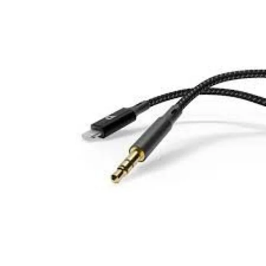 Powerology Braided AUX Audio Cable to iPhone 1.2 Meter - Black