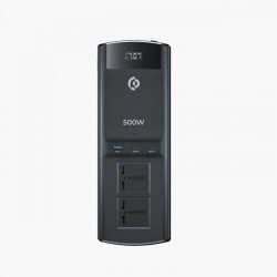 Powerology 500W Universal Multi-Port Car Inverter With Dual USB-C Output - Black