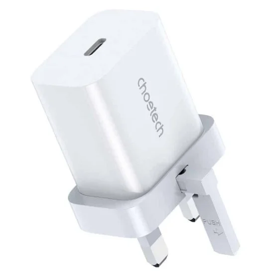 CHOETECH 20W USB-C PD Power Adapter UK 2 Pcs &ndash; White