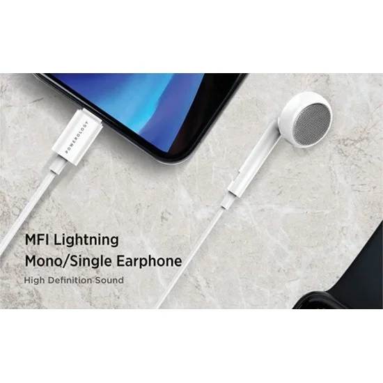Powerology Mono Earphone Lightning Connector - White