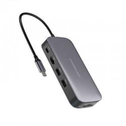 Powerology 512GB USB-C Hub & SSD Drive All-in-one  Connectivity & Storage - Gray