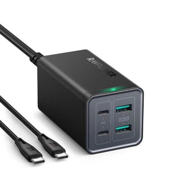 Decktop Charger PD Pioneer120W 4-Port US RAVPower Black