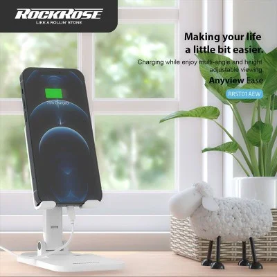 ROCKROSE RRST01AEW ANYVIEW EASE Desktop Phone Stand -White
