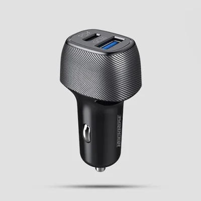 Rockrose Safari PQ Dual Port 12W Max Car Charger&ndash; Black
