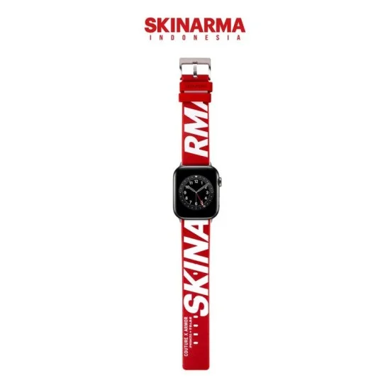 Skinarma Shiroi Watch Strap For Apple Watch 44-42Mm Synthetic Leather Anti Sweat - Red