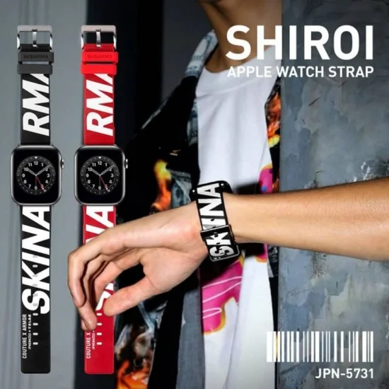 Skinarma Shiroi Watch Strap For Apple Watch 44-42Mm Synthetic Leather Anti Sweat - Red
