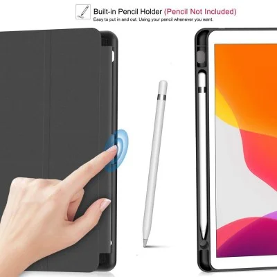 Evo Folio iPad 9Th Generation Case Cover 10.2 Inch With Apple Pencil Holder - Black