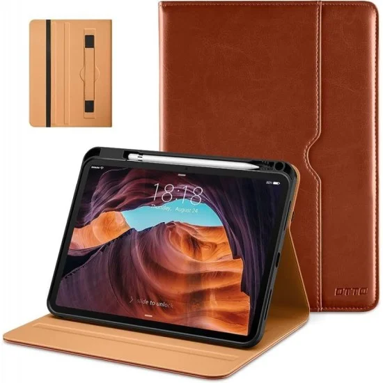 Evo Folio iPad 10Th Generation Case Cover 10.9 Inch 2022 With Apple Pencil Holder - Tan