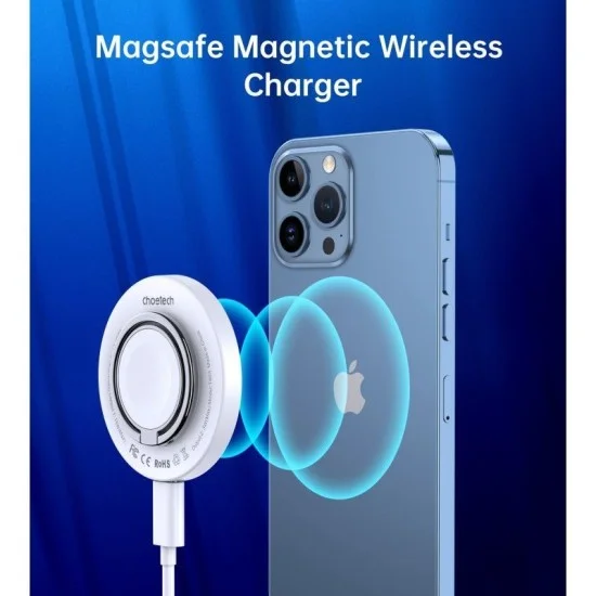 Choetech 2 in 1 Magnetic Wireless Charger with Ring Grip 15W