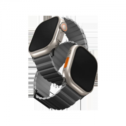 يونيك حزام قابل للانعكاس الإصدار الفاخر لساعة أبل ٤٩/٤٥/٤٤/٤٢ ملم - رمادي فحمي / رمادي رمادي