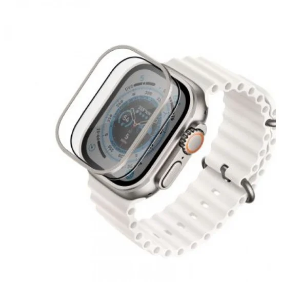 Uniq Optix Duo Pro Anti-Reflexive Glass Protector & Stainless Steel Bezel For Apple Watch Ultra 49mm