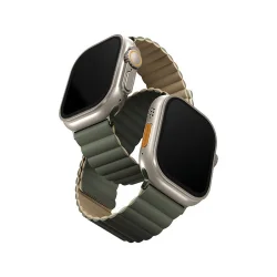Uniq Revix Reversible Strap for Apple Watch 49/45/44/42mm - Moss Green / Tan