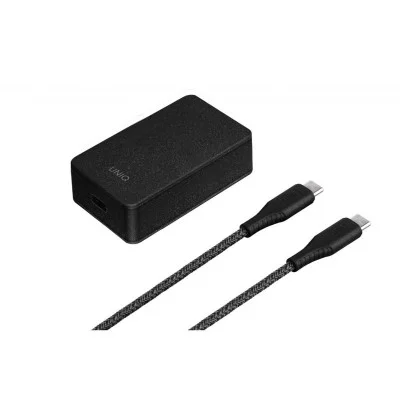 UNIQ VERSA SLIM USB-C PD 18W WALL CHARGER WITH USB C CABLE (UK) &ndash; CHARCOAL (BLACK)