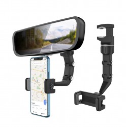 حامل هاتف للسيارة قابل للدوران مثبت على مرآة الرؤية الخلفية للسيارة 360 درجة