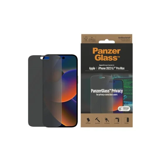 PanzerGlass iPhone 14 Pro Max Antibacterial Tempered Glass Classic Fit - Clear