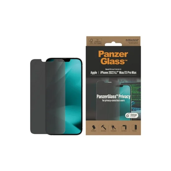 PanzerGlass iPhone 14 Plus Antibacterial Tempered Glass Classic Fi - Privacy
