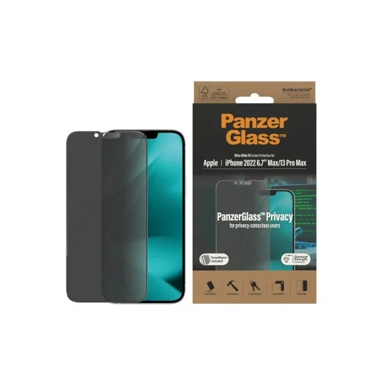 PanzerGlass iPhone 14 Plus Antibacterial Tempered Glass Ultra Wide Fit - Privacy