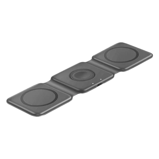Bazic GoMag Trio 3 In 1 Foldable Magnetic Wireless Charger 15W - Grey